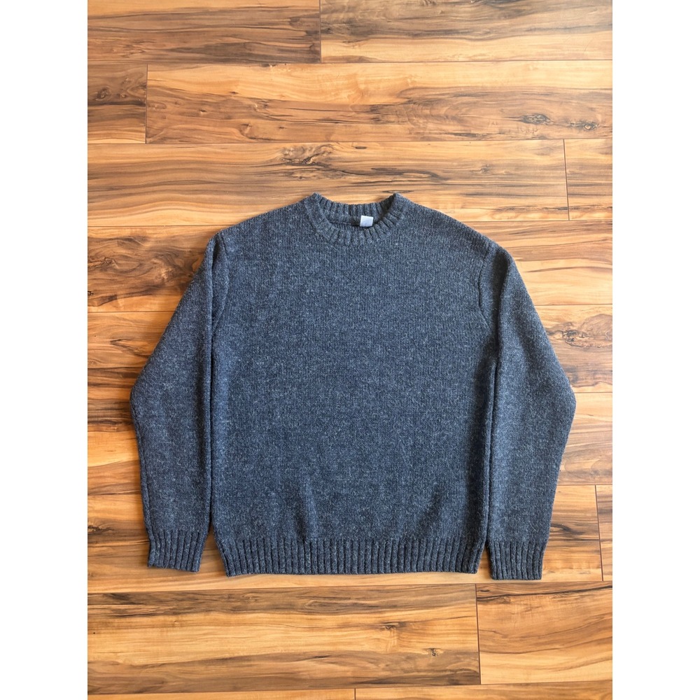 HM Divided Mens XS Gray Crew Neck Knit Sweater Charcoal Marl 0676104-8